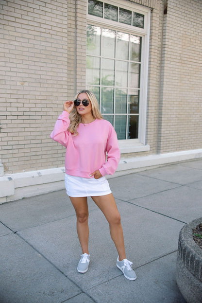 Everyday Relaxed Pink Scuba Sweatshirt - Magnolia Boutique