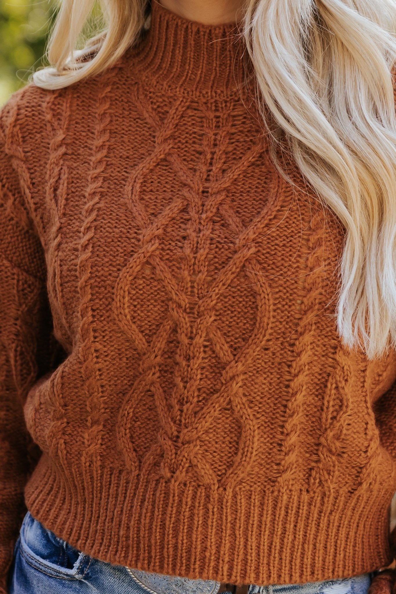 Fall Fest Cable Knit Sweater - Burnt Orange - Magnolia Boutique