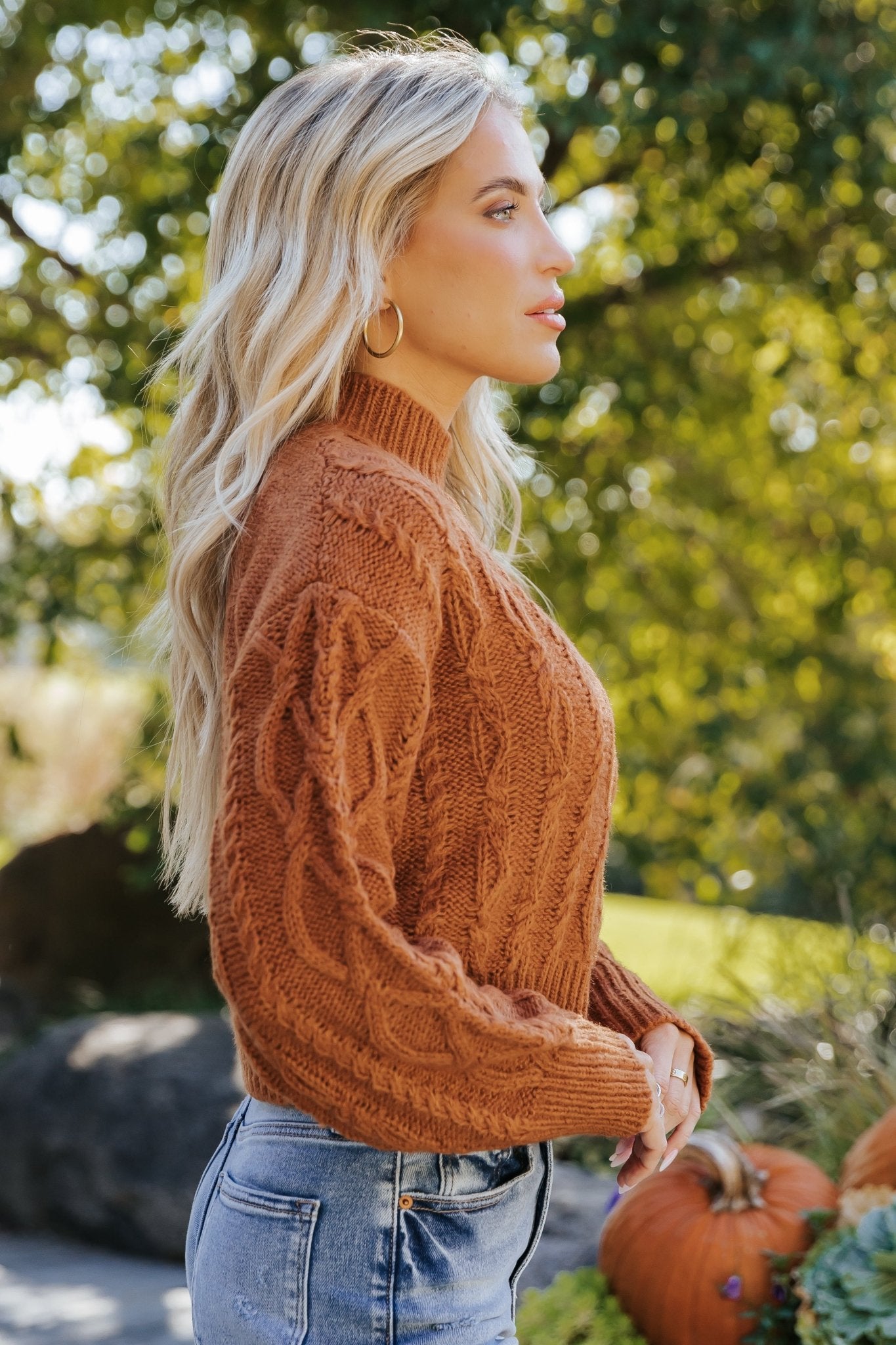 Fall Fest Cable Knit Sweater - Burnt Orange - Magnolia Boutique