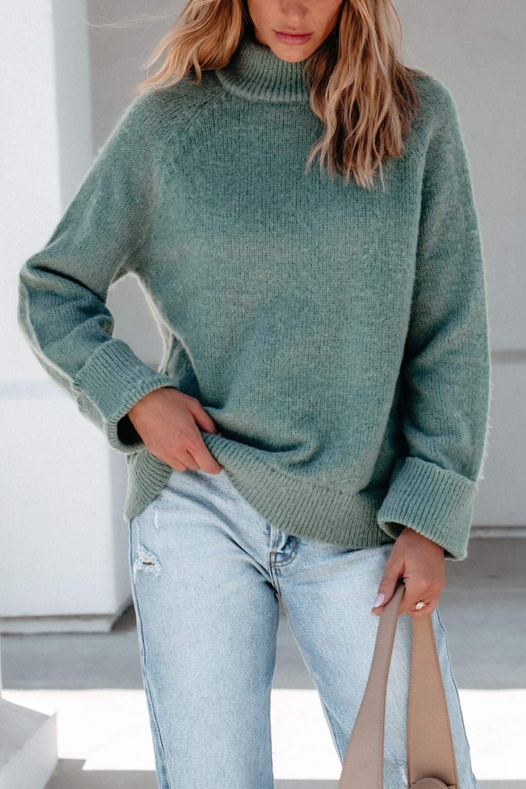 Falling For You Green Ribbed Sweater | Pre Order - Magnolia Boutique