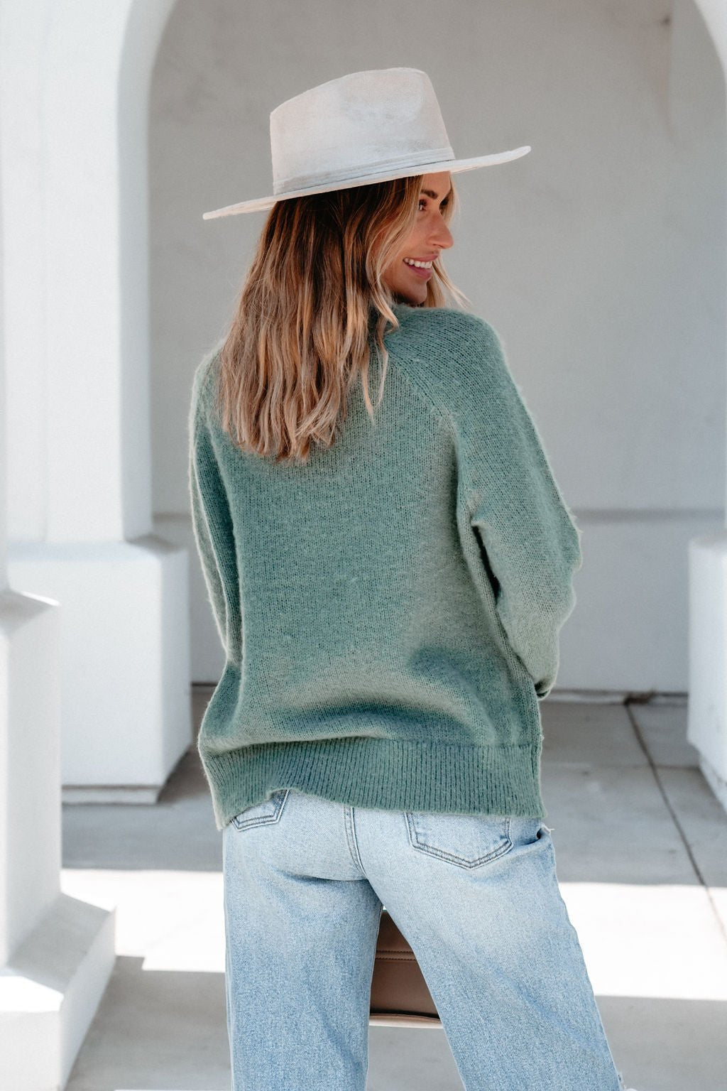 Falling For You Green Ribbed Sweater | Pre Order - Magnolia Boutique