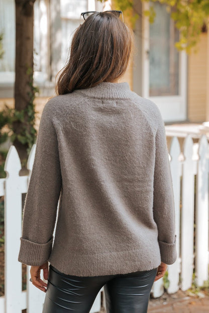 Falling For You Mocha Ribbed Sweater - Magnolia Boutique