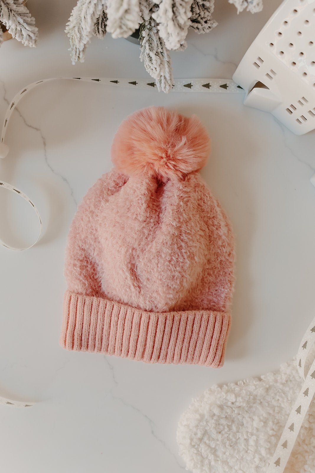 Faux Fur Teddy Pom Beanie - Magnolia Boutique