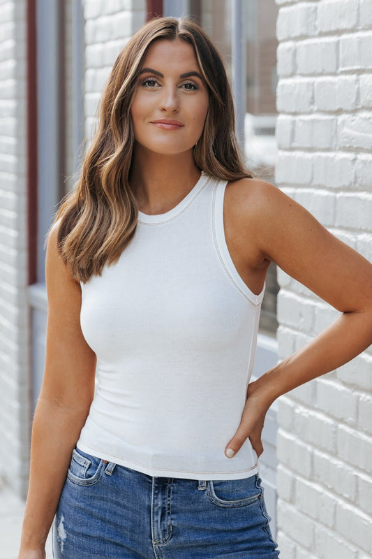 Fitted Round Neck Tank Top - Magnolia Boutique