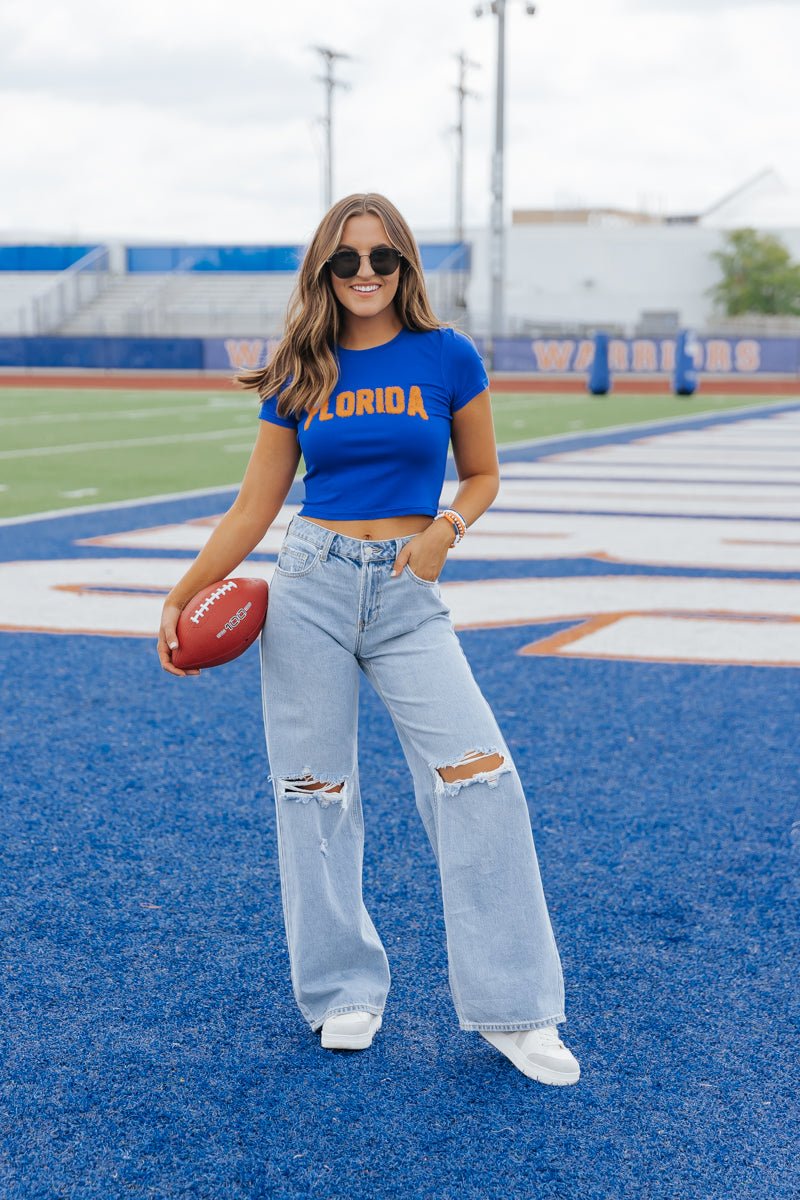 Florida Gators Blue Baby Tee - Magnolia Boutique