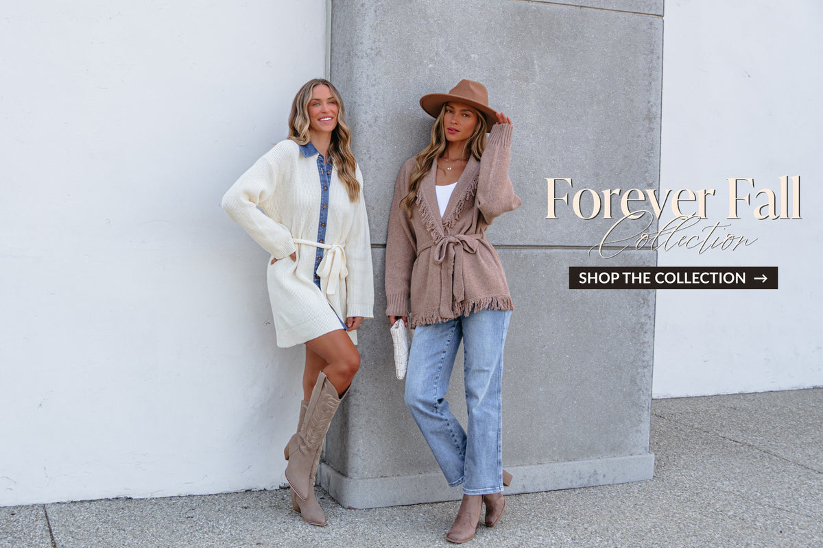 Forever fall collection home page banner. shop the collection.