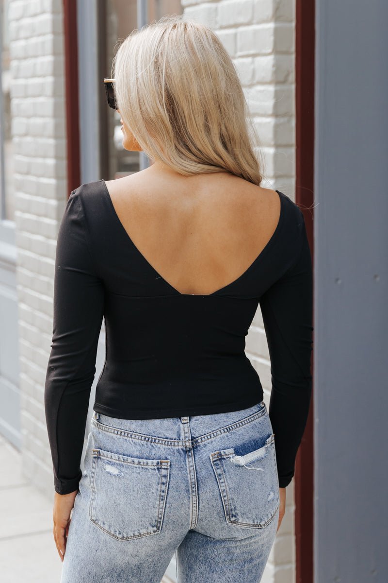 Free People Black Open Back offers Long Sleeve Size XS