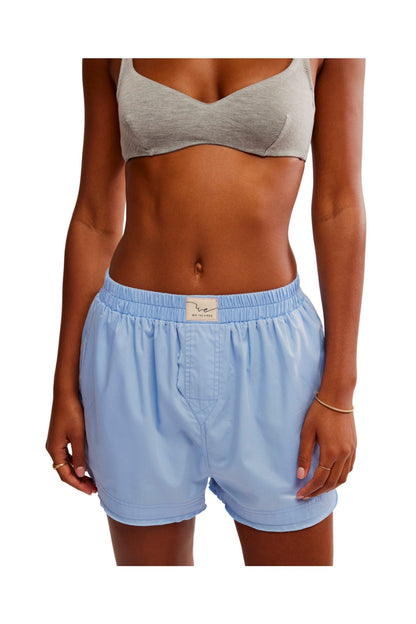 Free People Blue Day To Day Boxer Shorts - Magnolia Boutique