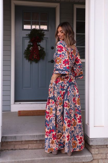 Free People Navy Multi Print Dixie Maxi Dress - Magnolia Boutique