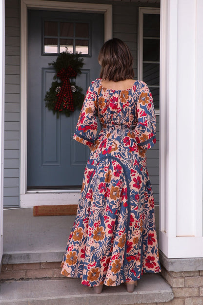 Free People Navy Multi Print Dixie Maxi Dress - Magnolia Boutique