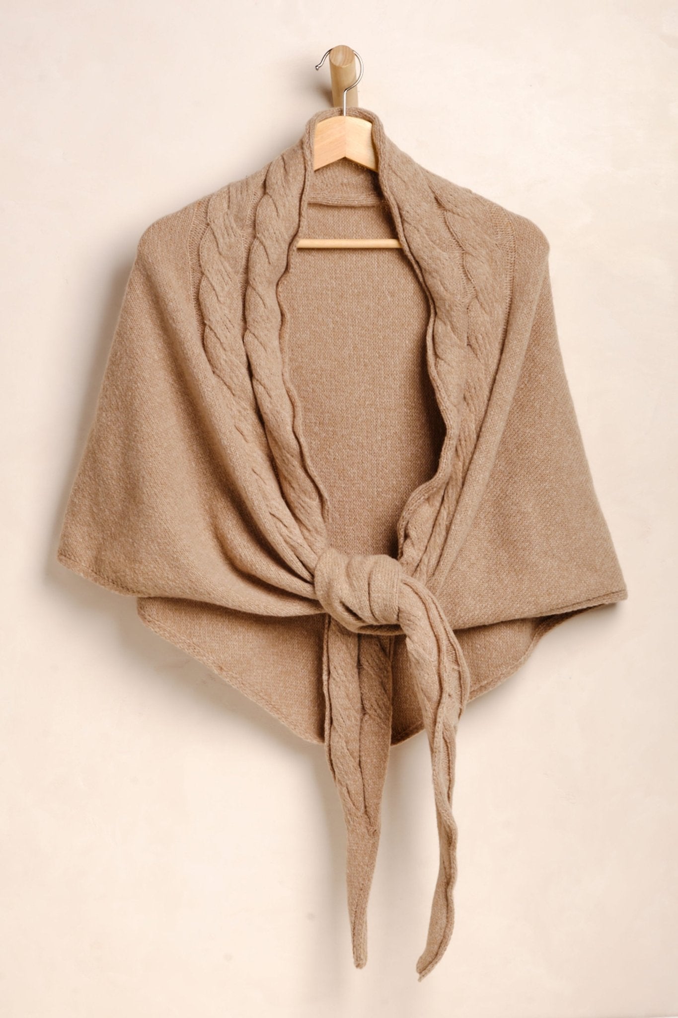 Free People Oatmeal Coastline Cable Knit Shawl Scarf - Magnolia Boutique