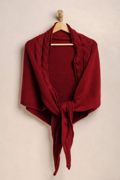 Free People Red Coastline Cable Knit Shawl Scarf - Magnolia Boutique