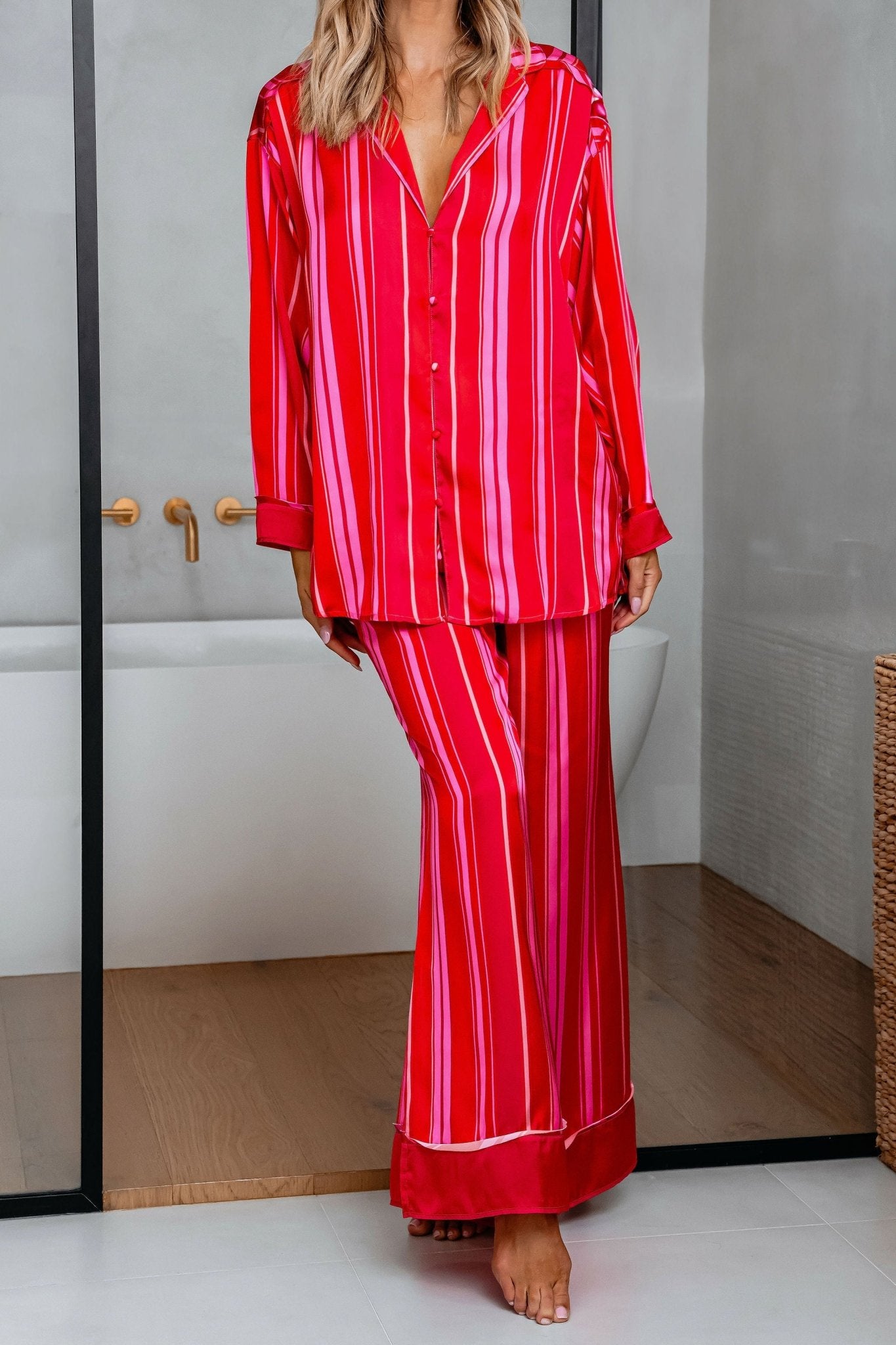 Free People Red Striped Dreamy Days Pajama Set - Magnolia Boutique