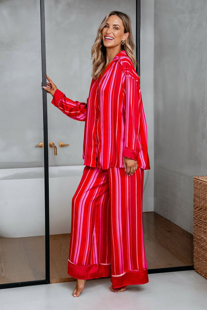 Free People Red Striped Dreamy Days Pajama Set - Magnolia Boutique