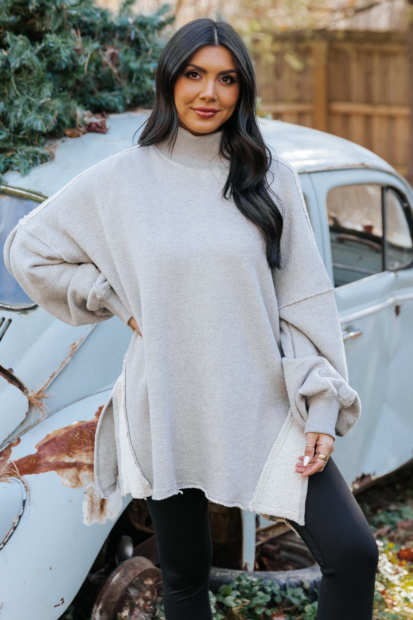 Free People Wonderful Grey Pullover - Magnolia Boutique