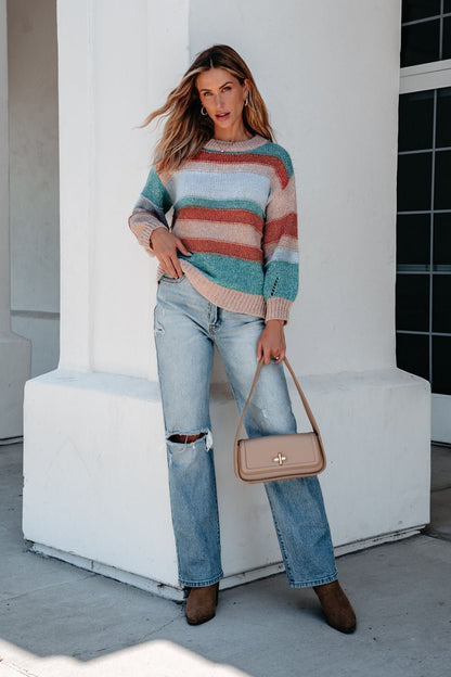 Fresh Start Multi Striped Sweater - Magnolia Boutique