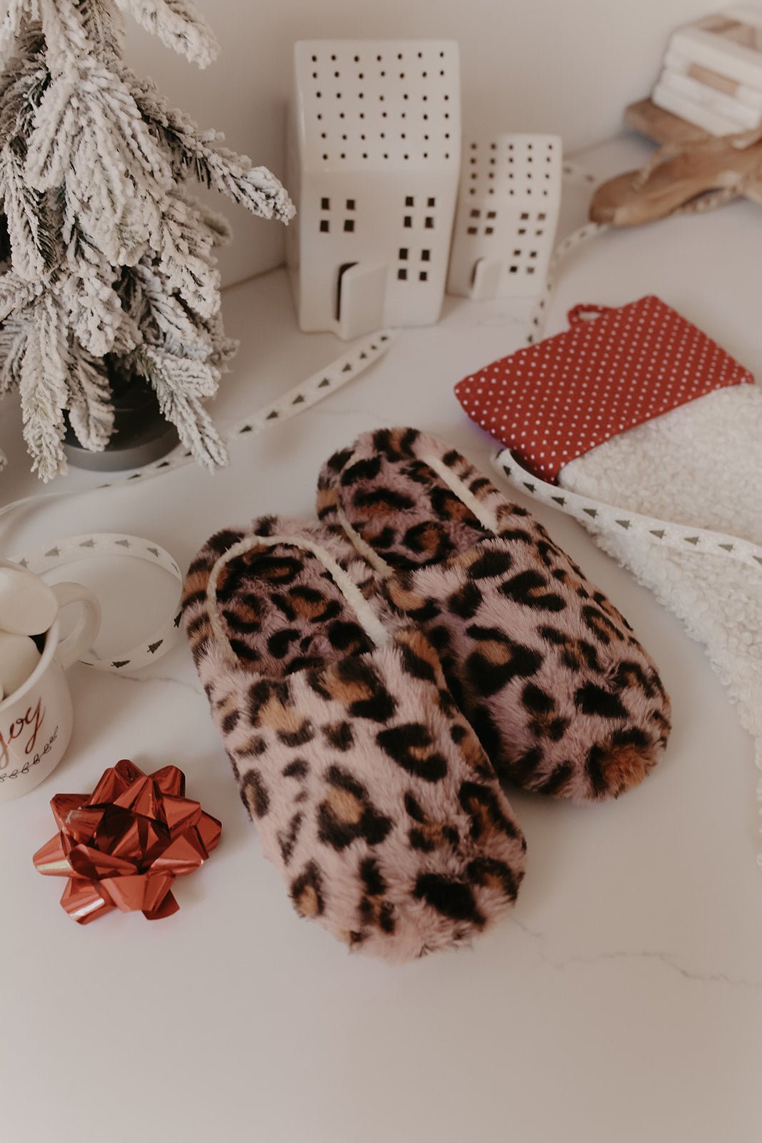 Fuzzy Pink Leopard Slippers - Magnolia Boutique