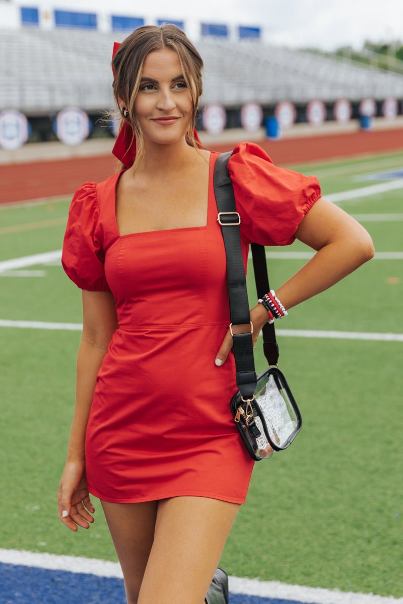 Game Day Ready Mini Dress - Red - Magnolia Boutique