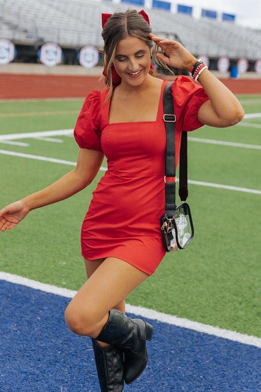 Game Day Ready Mini Dress - Red - Magnolia Boutique