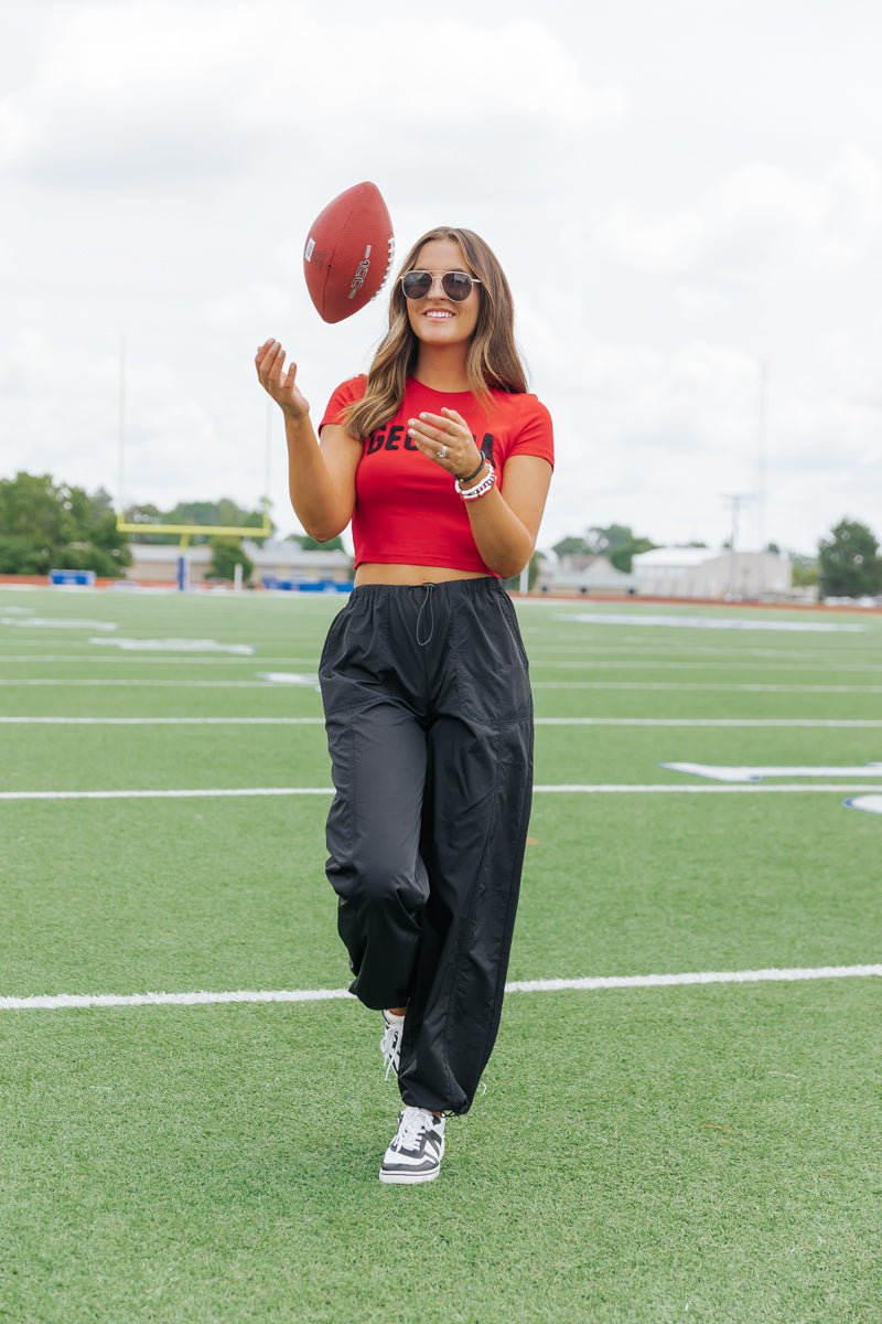 Game On Black Parachute Pants - Magnolia Boutique