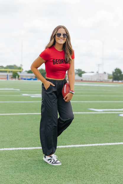 Game On Black Parachute Pants - Magnolia Boutique