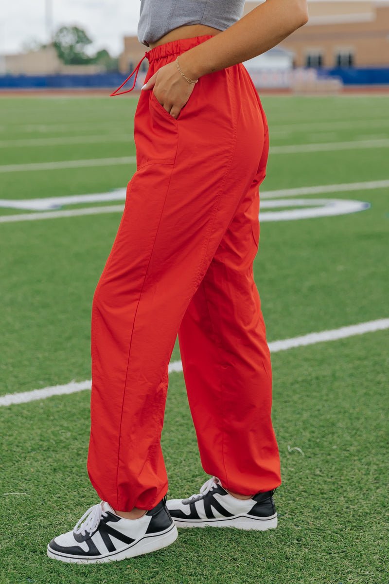 Game On Red Parachute Pants - Magnolia Boutique