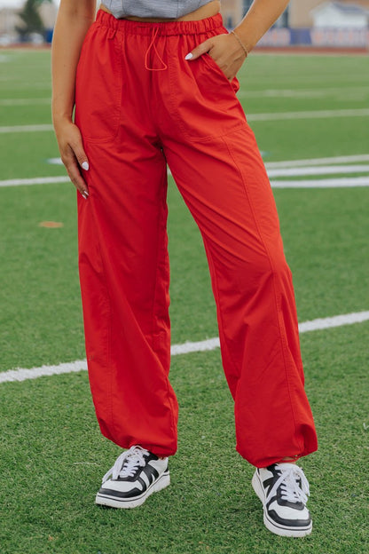 Game On Red Parachute Pants - Magnolia Boutique