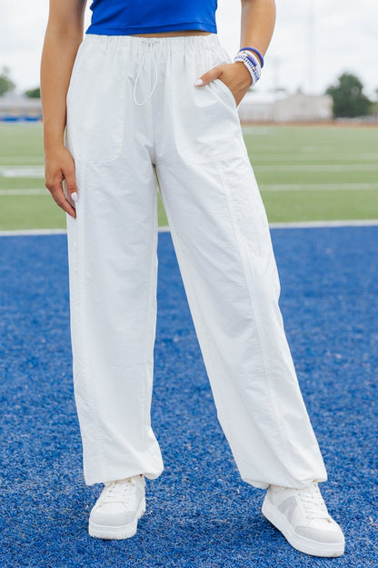 Game On White Parachute Pants - Magnolia Boutique