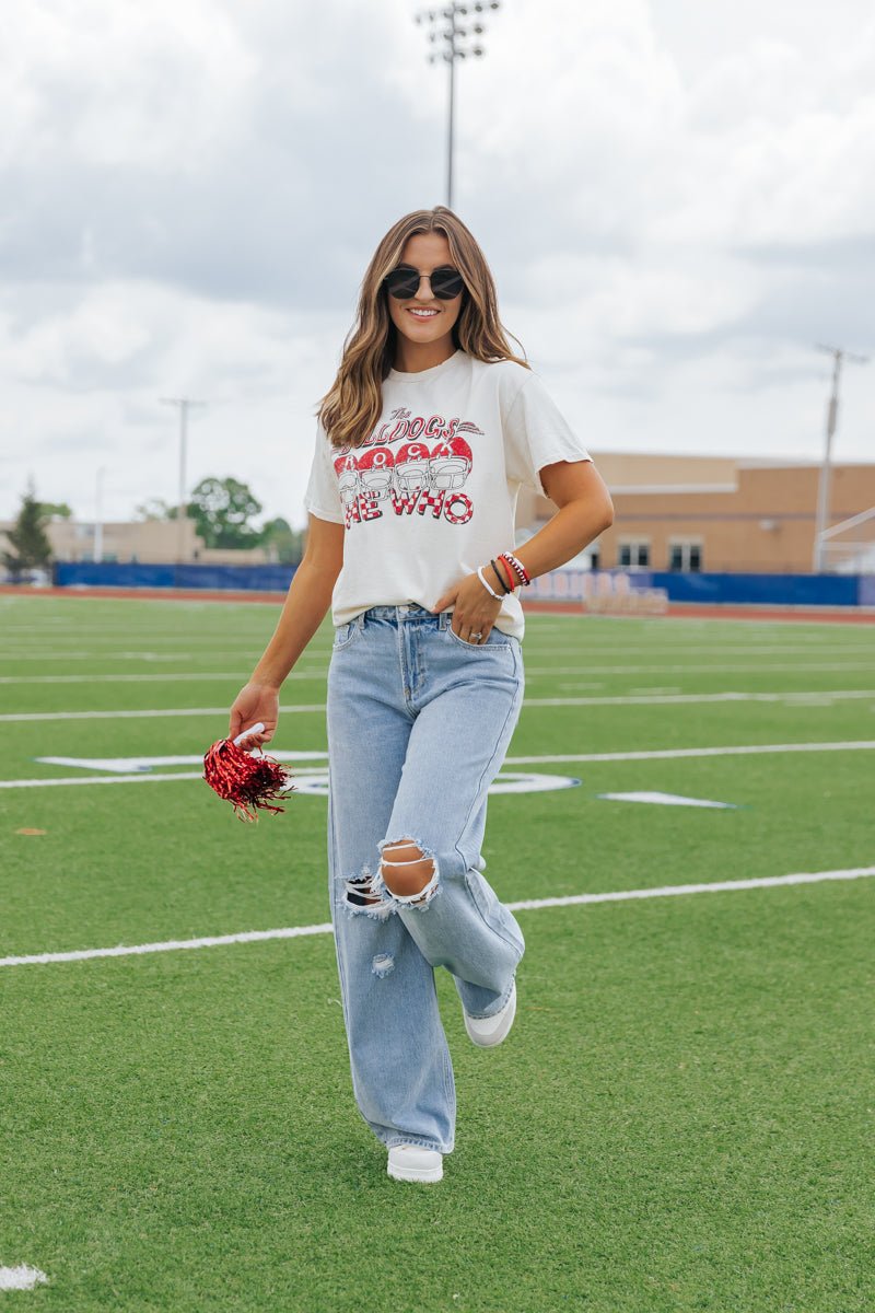 Georgia Bulldogs Graphic Tee - Cream - Magnolia Boutique