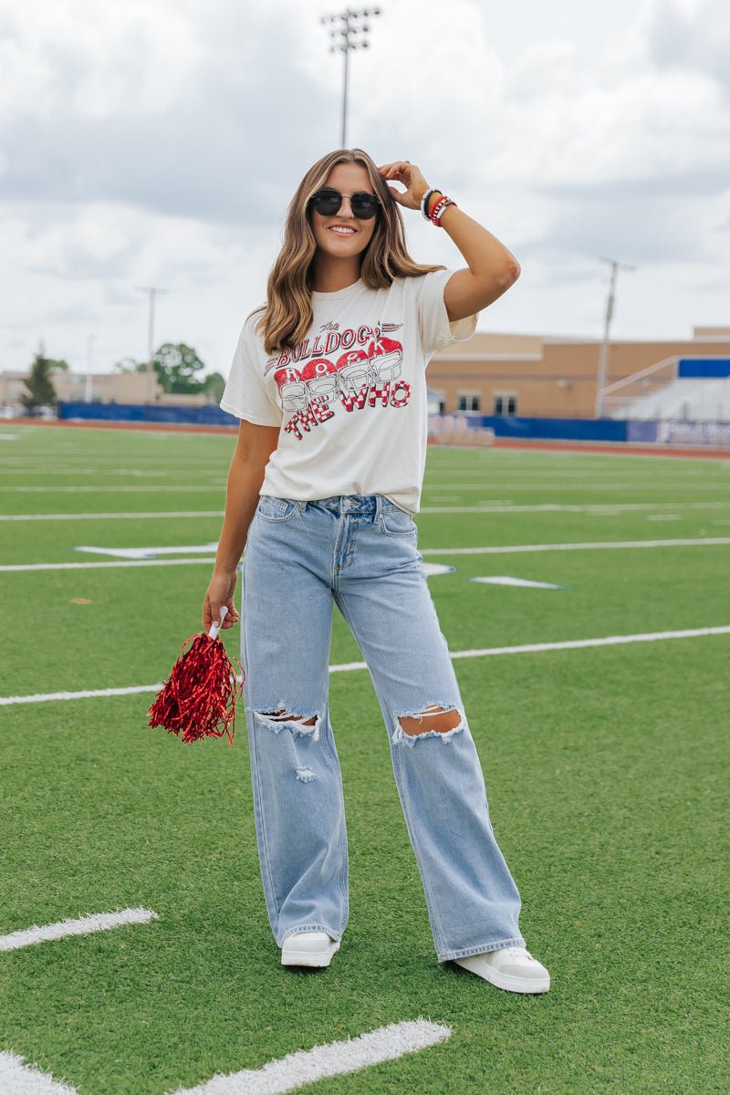 Georgia Bulldogs Graphic Tee - Cream - Magnolia Boutique