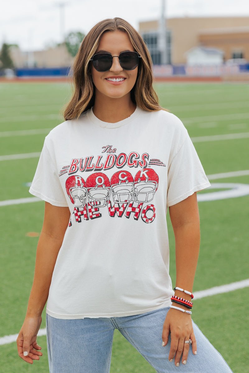 Georgia Bulldogs Graphic Tee - Cream - Magnolia Boutique