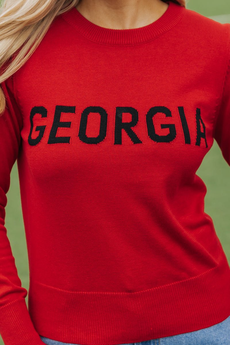 Georgia Game Day Crew Neck Sweater - Magnolia Boutique