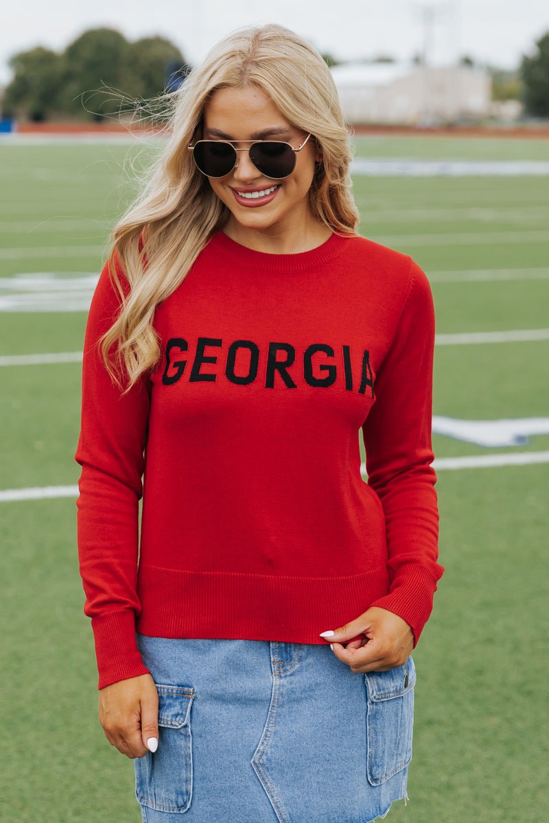 Georgia Game Day Crew Neck Sweater - Magnolia Boutique