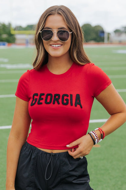 Georgia Red Baby Tee - Magnolia Boutique