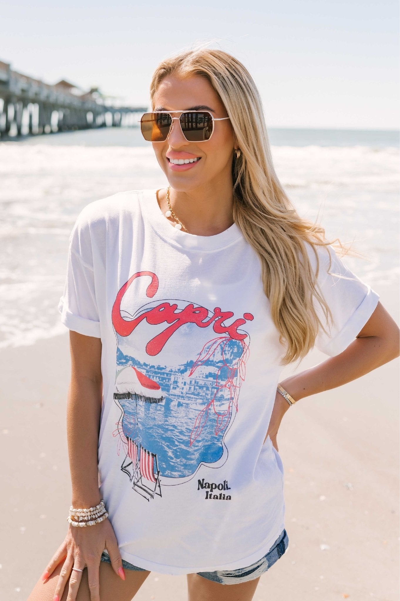 Girl Dangerous White Capri Graphic Tee - Magnolia Boutique