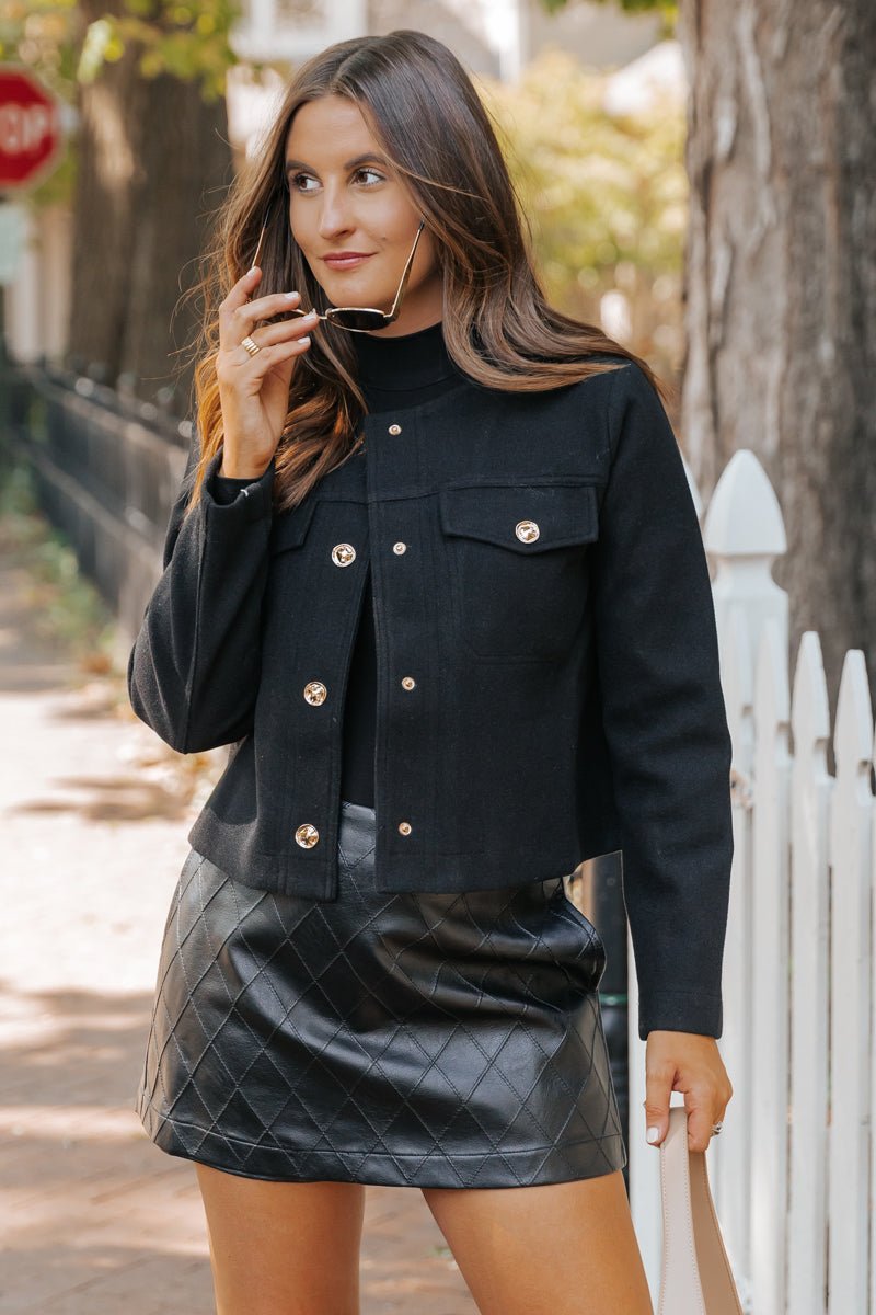 Going Places Black Structured Jacket - Magnolia Boutique