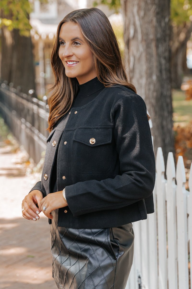 Going Places Black Structured Jacket - Magnolia Boutique