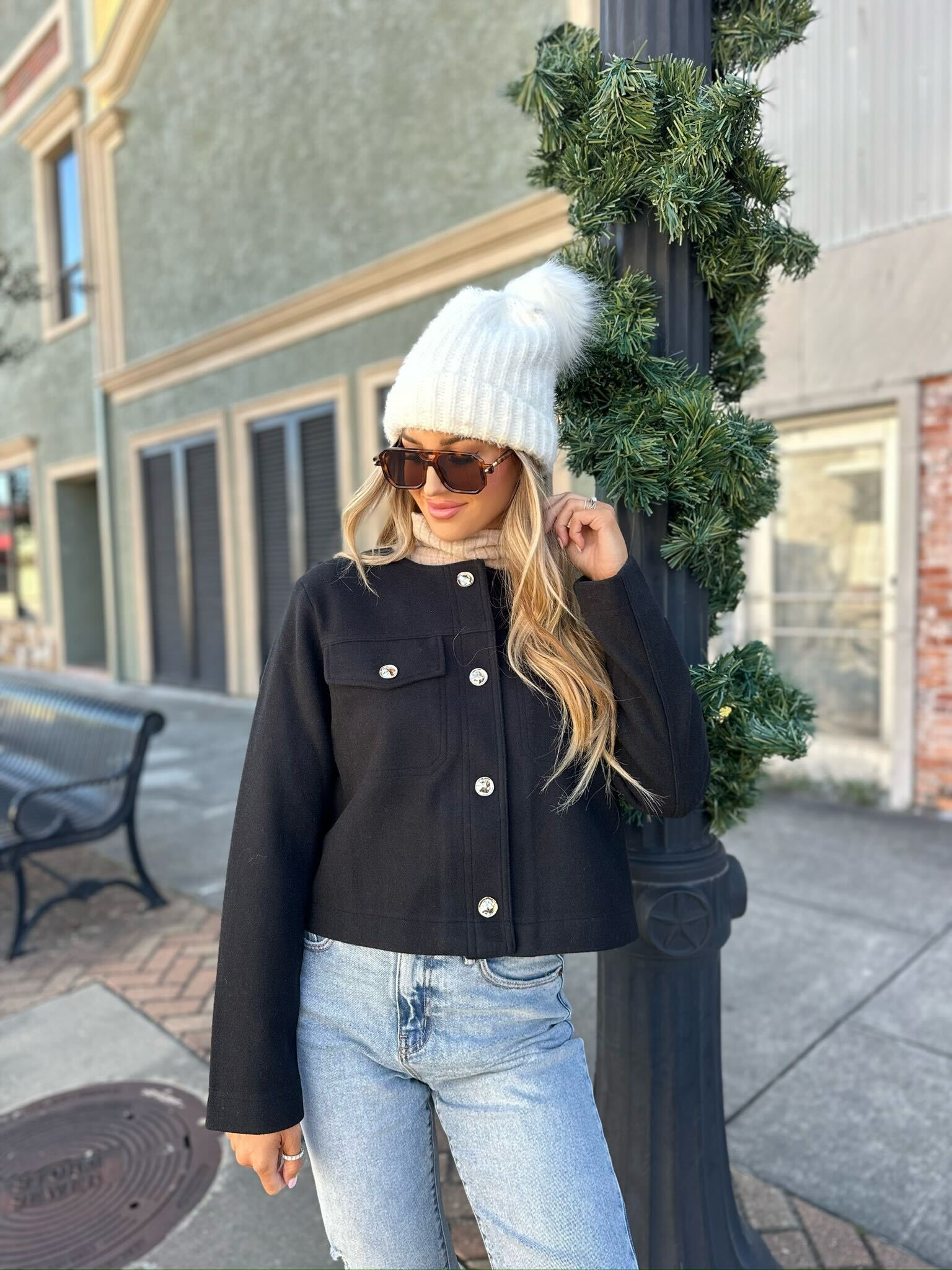 Going Places Black Structured Jacket - Magnolia Boutique