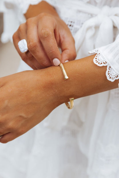 Gold Coiled Metallic Cuff Bracelet - Magnolia Boutique