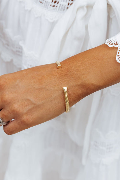 Gold Coiled Metallic Cuff Bracelet - Magnolia Boutique