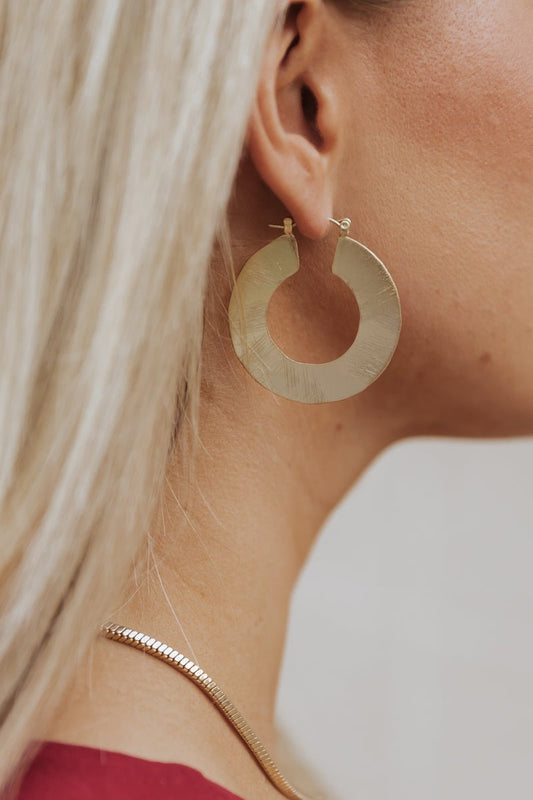 Gold Dipped Flat Disc Hoop Earrings - Magnolia Boutique