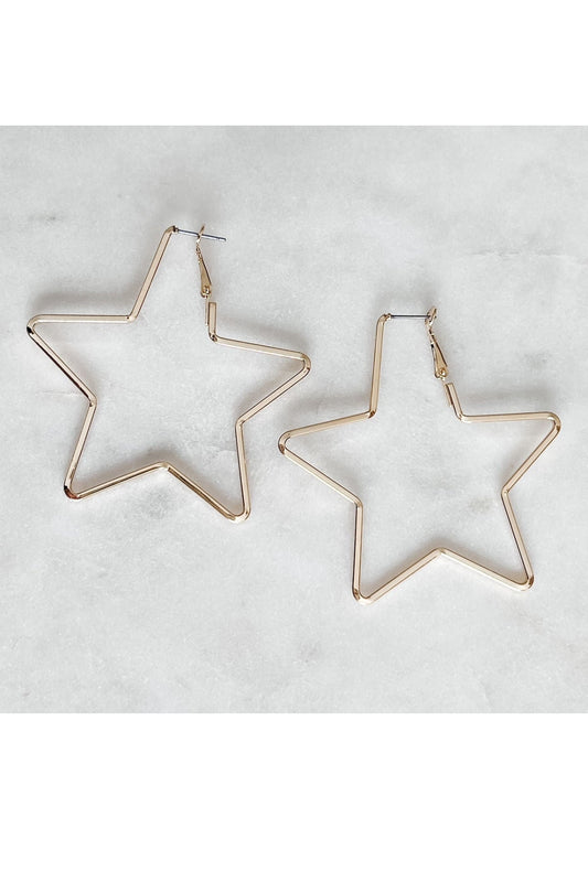 Gold Dipped Star Hoop Earrings - Magnolia Boutique