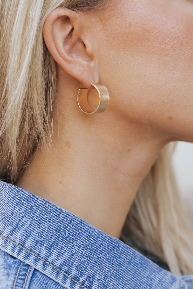 Gold Dipped Wide Hoop Earrings - Magnolia Boutique