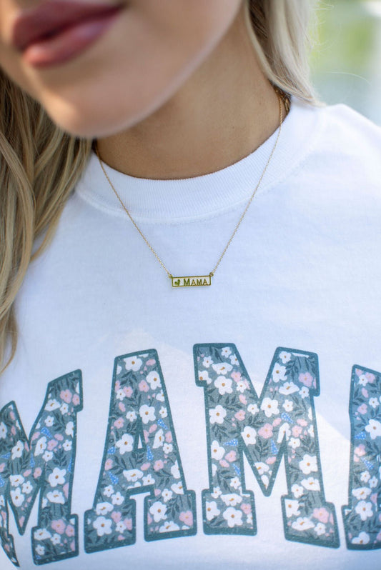 Gold Heart Mama Pendant Necklace - Magnolia Boutique