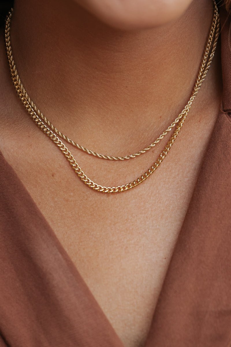 Gold Layered Chain Necklace - Magnolia Boutique