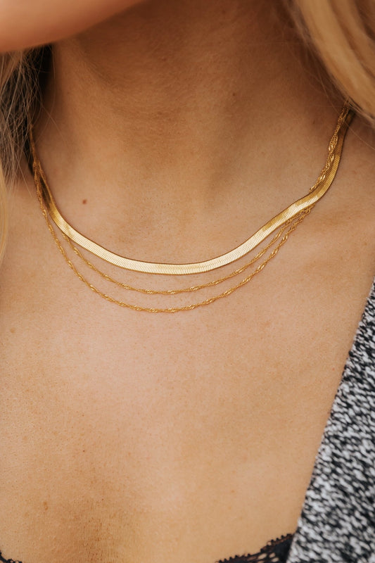 Gold Layered Choker Necklace - Magnolia Boutique