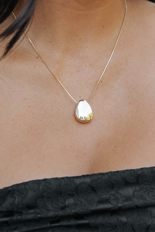 Gold Metallic Tear Pendant Necklace - Magnolia Boutique