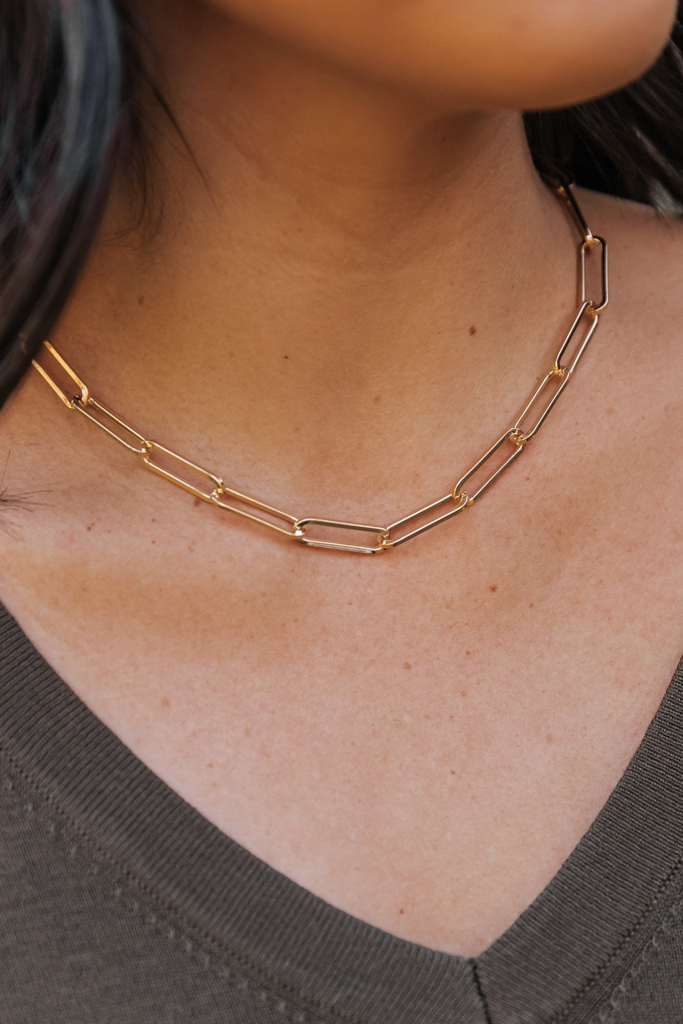 Gold Oval Chain Link Necklace - Magnolia Boutique