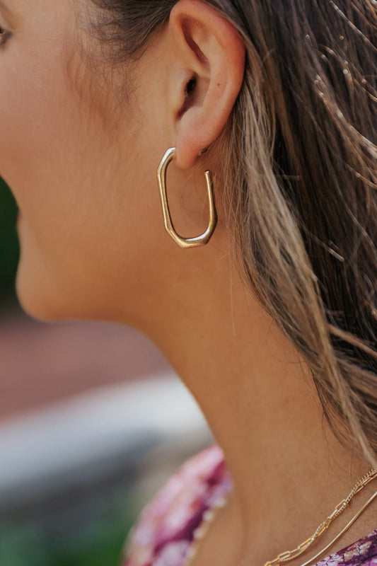 Gold Oval Hoop Earrings - Magnolia Boutique