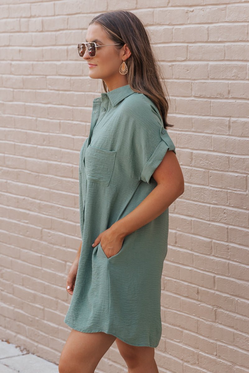 Button up fashion tshirt dress